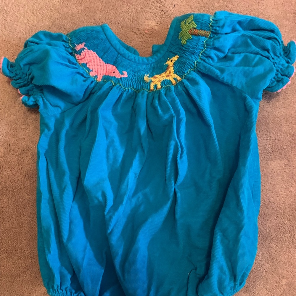 Girls Smock Zoo Bubble Romper